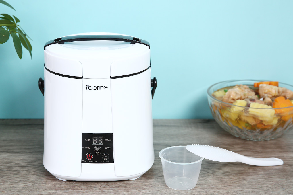 Nồi cơm điện tử đa năng iBonne 0.9 lít IB-28 Màu Trắng
