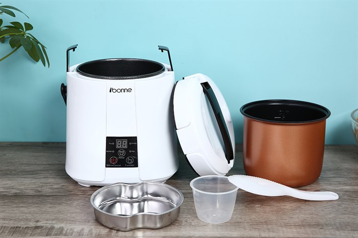 Nồi cơm điện tử đa năng iBonne 0.9 lít IB-28 Màu Trắng