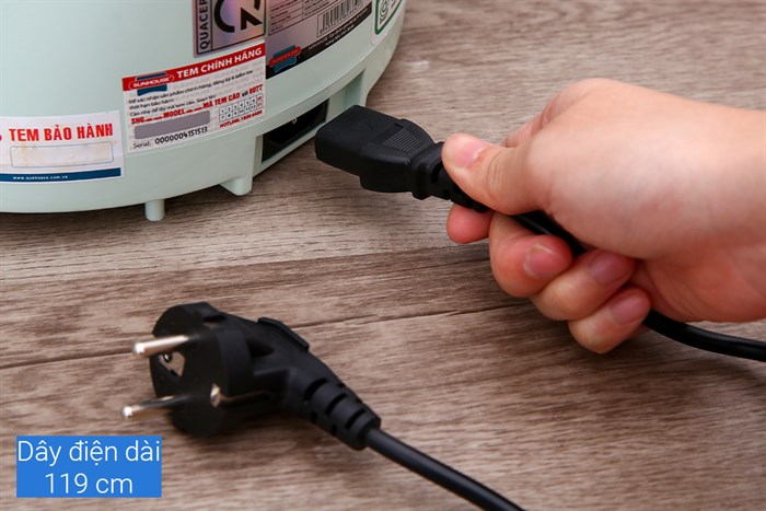 Nồi cơm nắp gài Sunhouse Mama 1.2 lít SHD8265B Màu Xanh ngọc