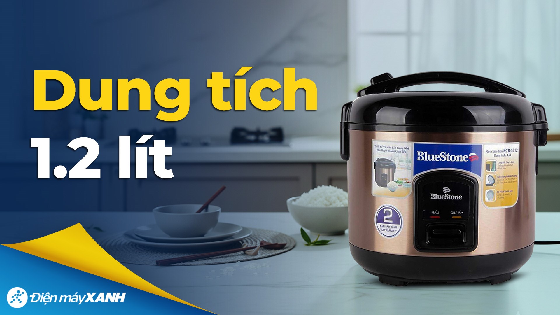Nồi cơm nắp gài BlueStone 1.2 lít RCB-5512