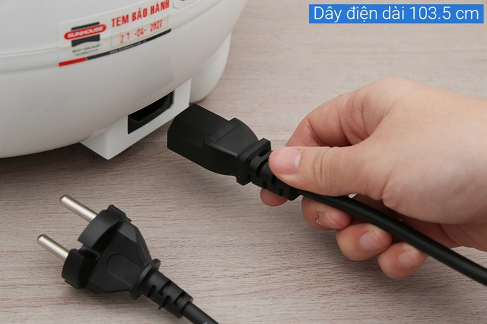 Nồi cơm nắp gài Sunhouse 1.2 lít SHD8217W Màu Trắng - Hồng