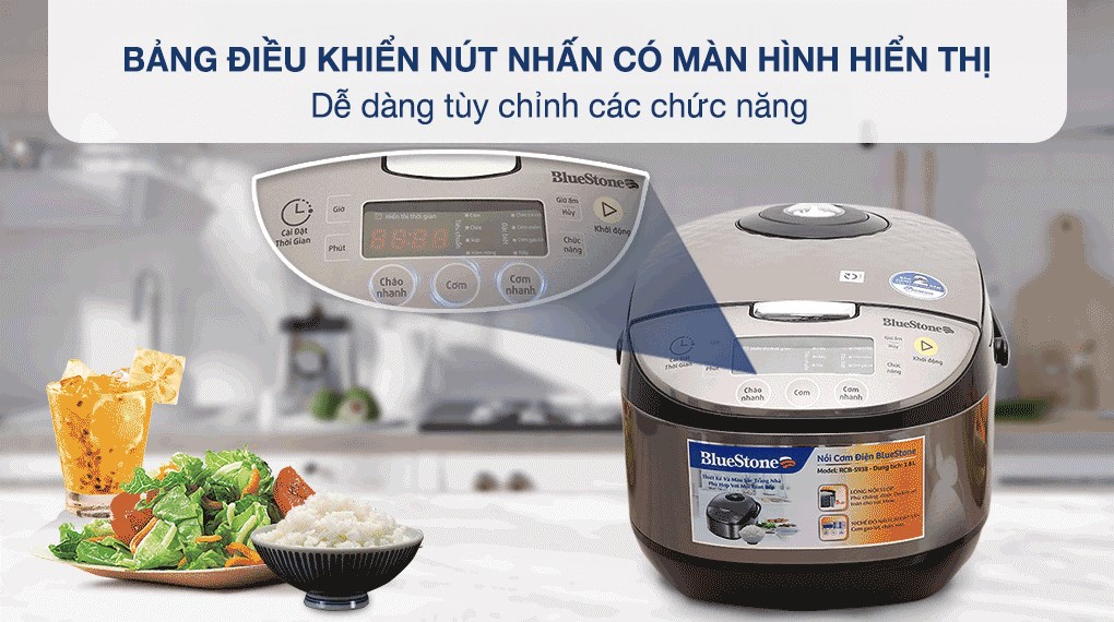 Nồi cơm điện tử BlueStone 1.8 lít RCB-5938
