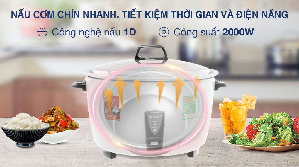 Nồi cơm nắp rời Sharp 7 lít KSH-D77V - Công nghệ 