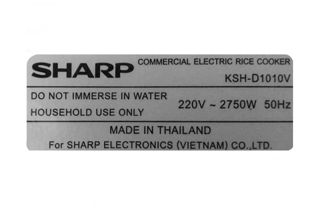 Nồi cơm nắp rời Sharp 10 lít KSH-D1010V Màu Trắng