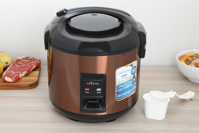 Nồi cơm nắp gài Crystal 3 lít NCG3001 Màu Vàng đồng