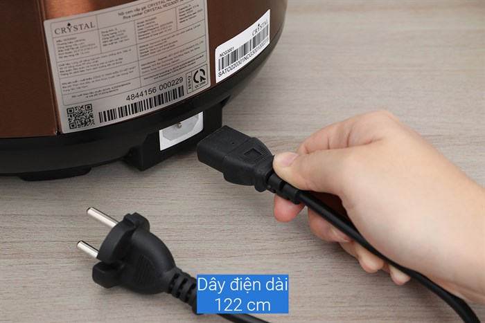 Nồi cơm nắp gài Crystal 3 lít NCG3001 Màu Vàng đồng