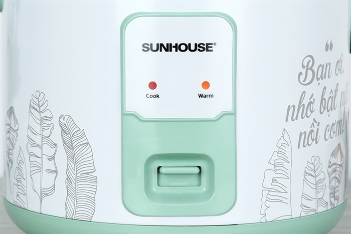 Nồi cơm nắp gài Sunhouse 1.8 lít SHD8621 Màu Trắng - Xanh lá