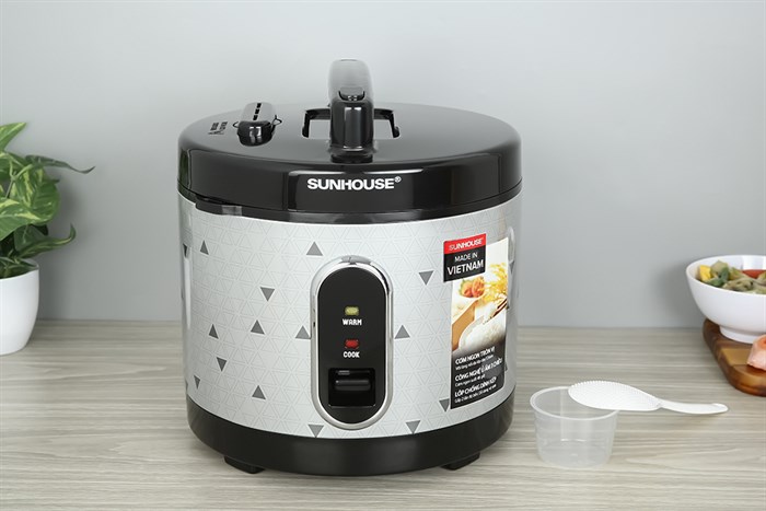 Nồi cơm nắp gài Sunhouse 3 lít SHD8305 Màu Đen - Xám