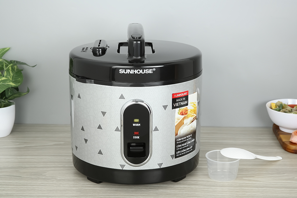 Nồi cơm nắp gài Sunhouse 3 lít SHD8305 Màu Đen - Xám
