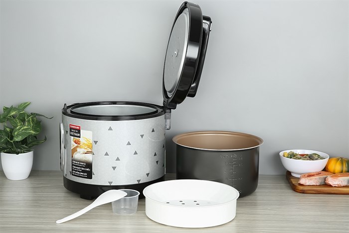Nồi cơm nắp gài Sunhouse 3 lít SHD8305 Màu Đen - Xám