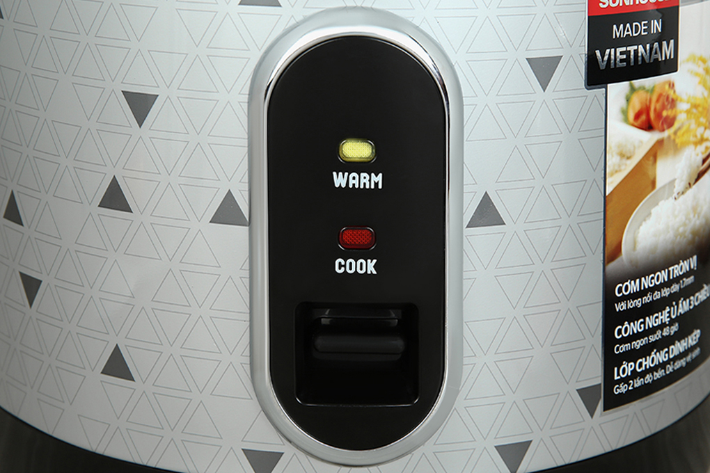 Nồi cơm nắp gài Sunhouse 3 lít SHD8305 Màu Đen - Xám