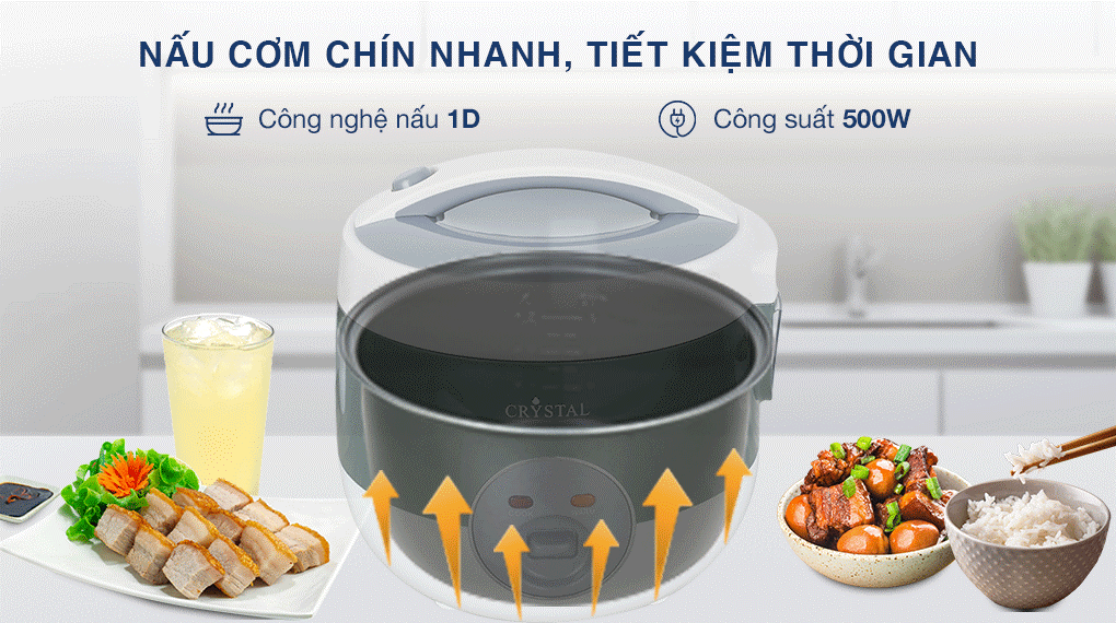 Nồi cơm nắp gài Crystal 1.2 lít JRC-120S