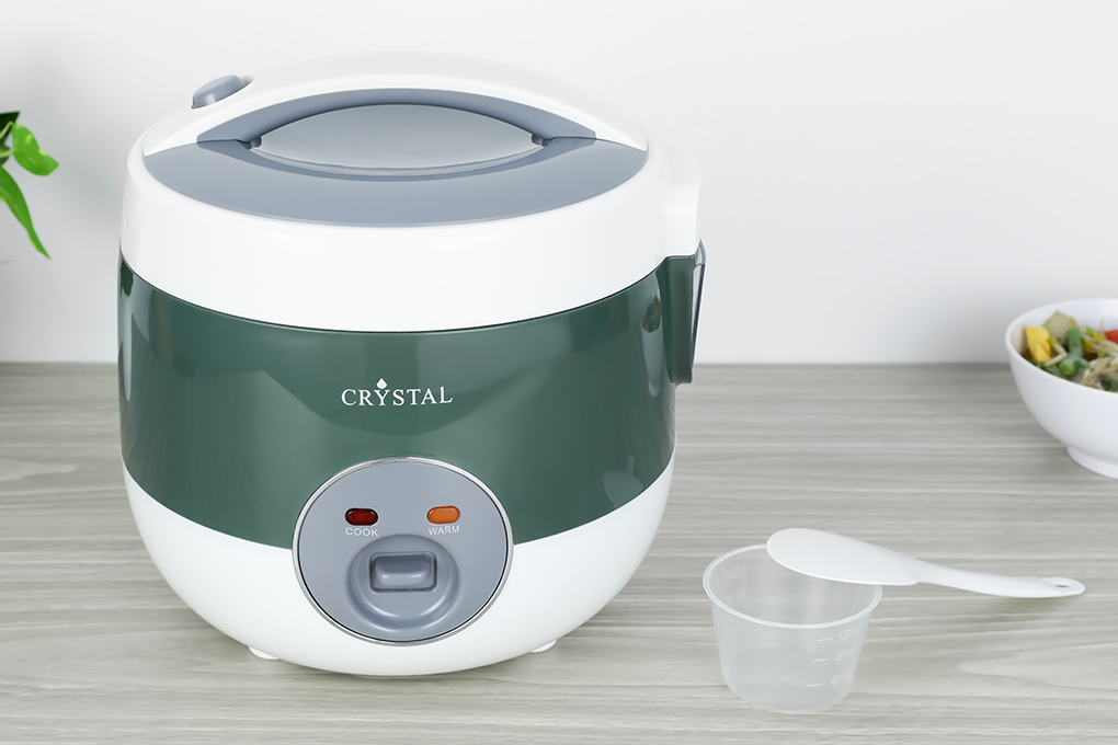 Nồi cơm nắp gài Crystal 1.2 lít JRC-120S Màu Trắng - Xanh lá