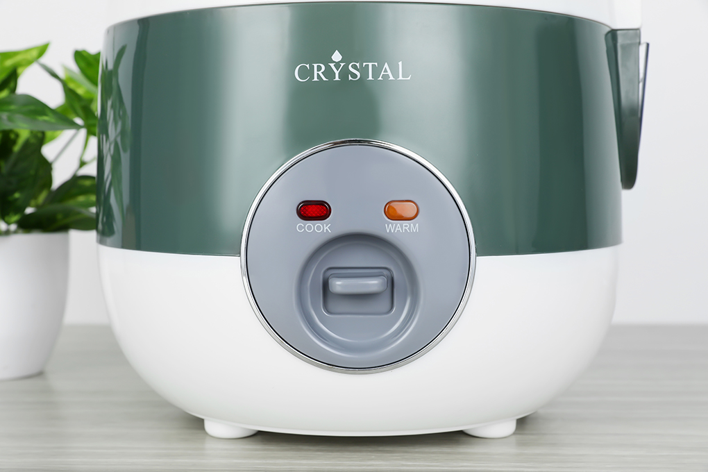 Nồi cơm nắp gài Crystal 1.2 lít JRC-120S Màu Trắng - Xanh lá