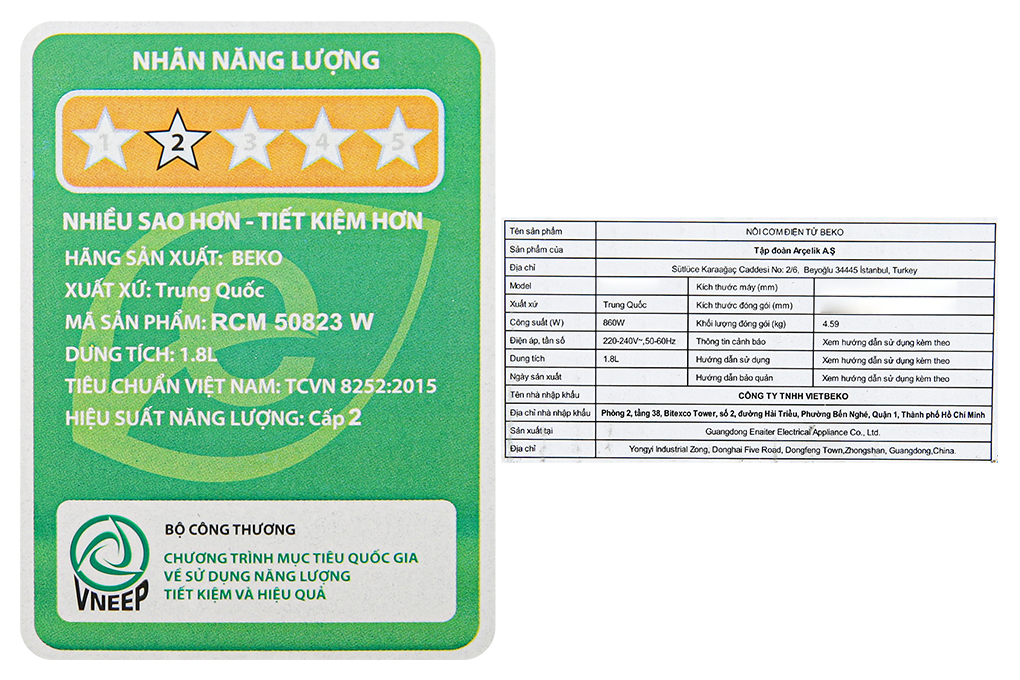 Nồi cơm điện tử Beko 1.8 lít RCM 50823W - 13