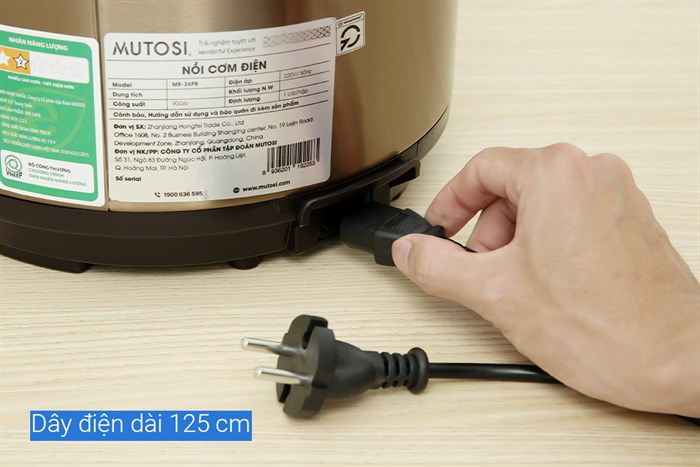 Nồi cơm nắp gài Mutosi 2.2 lít MR-36PB Màu Vàng đồng