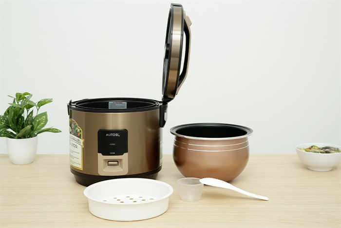 Nồi cơm nắp gài Mutosi 2.2 lít MR-36PB Màu Vàng đồng