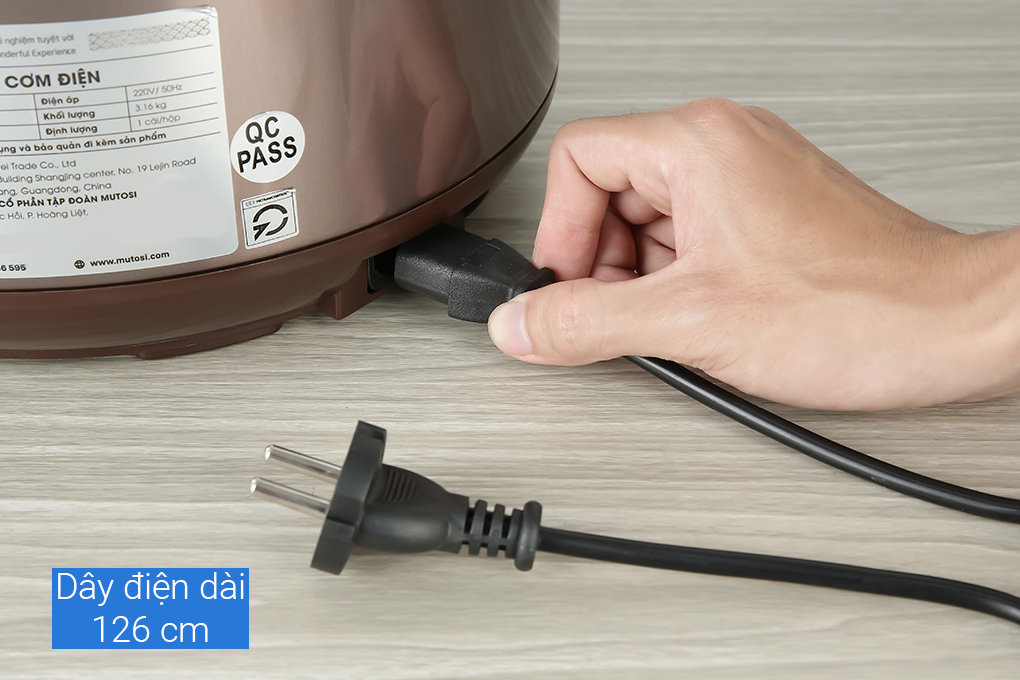 Nồi cơm nắp gài Mutosi 2.8 lít MR-38 Màu Nâu