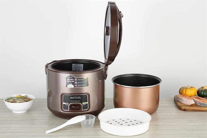 Nồi cơm nắp gài Mutosi 2.8 lít MR-38 Màu Nâu