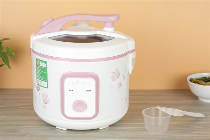Nồi cơm nắp gài Crystal 1.8 lít X2522 Màu Trắng - Hồng