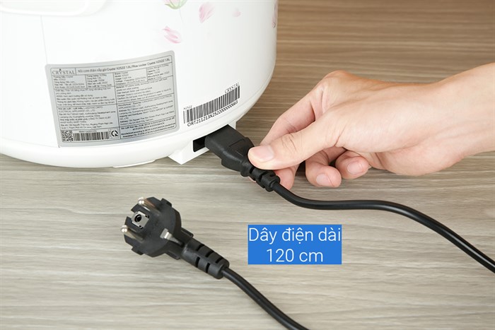 Nồi cơm nắp gài Crystal 1.8 lít X2522 Màu Trắng - Hồng