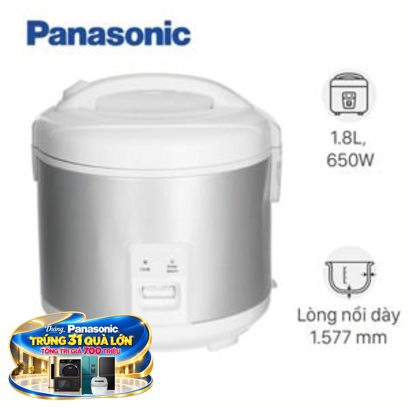 Nồi cơm nắp gài Panasonic 1.8 lít SR-MVN18LRAX