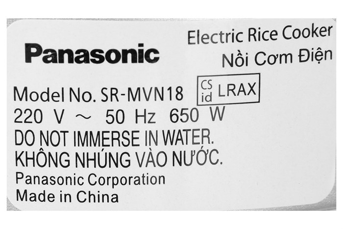 Nồi cơm nắp gài Panasonic 1.8 lít SR-MVN18LRAX Màu Xám