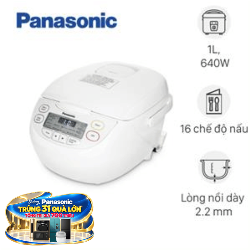 Nồi cơm điện tử Panasonic 1 lít SR-CL108WRAM