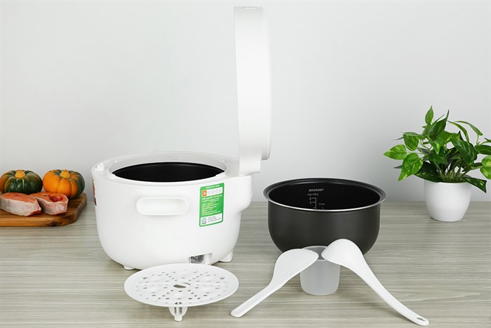 Nồi cơm điện tử Sharp 1.1 lít KS-COM110DV-WH Màu Trắng