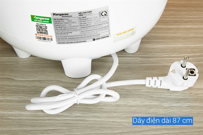 Nồi cơm nắp gài Kangaroo 1.8 lít KG18RC9 Màu Trắng