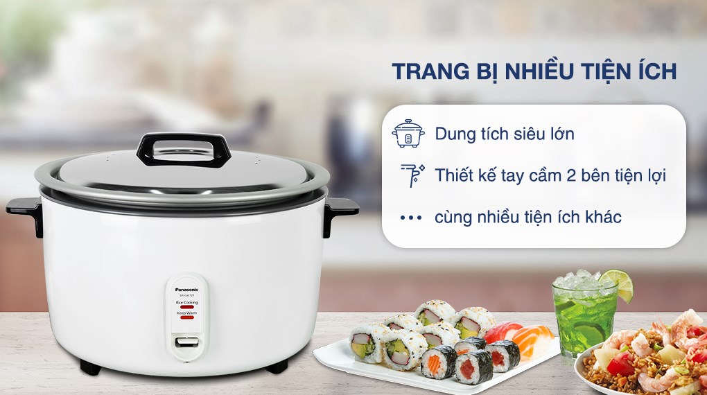 Nồi cơm nắp rời Panasonic 7.2 lít SR-GA721WRA
