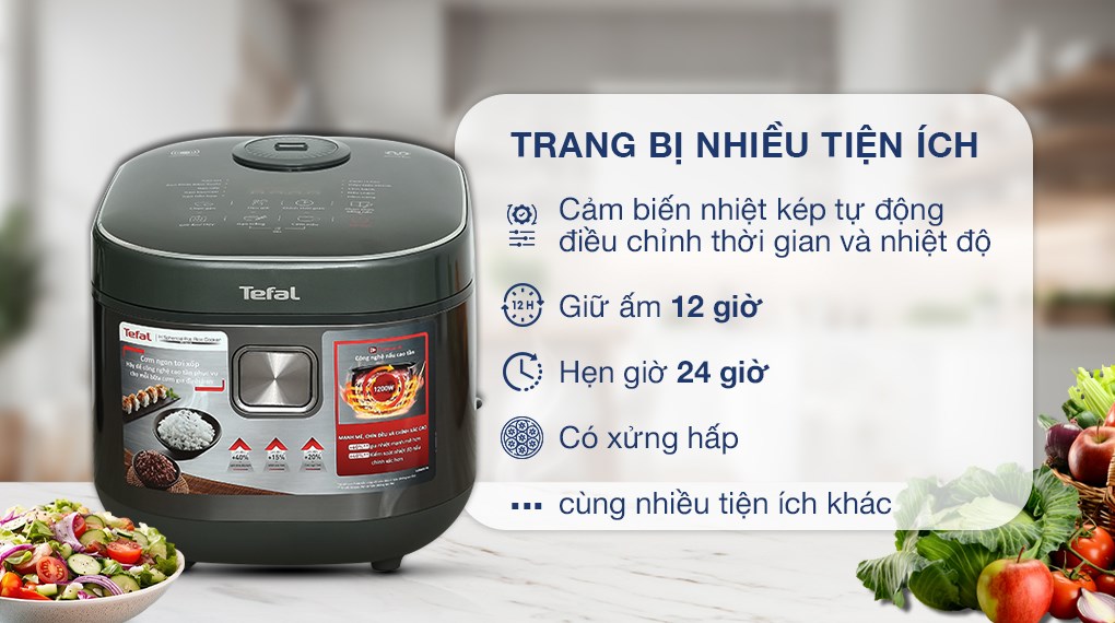 Nồi cơm cao tần Tefal 1.8 lít RK818A68