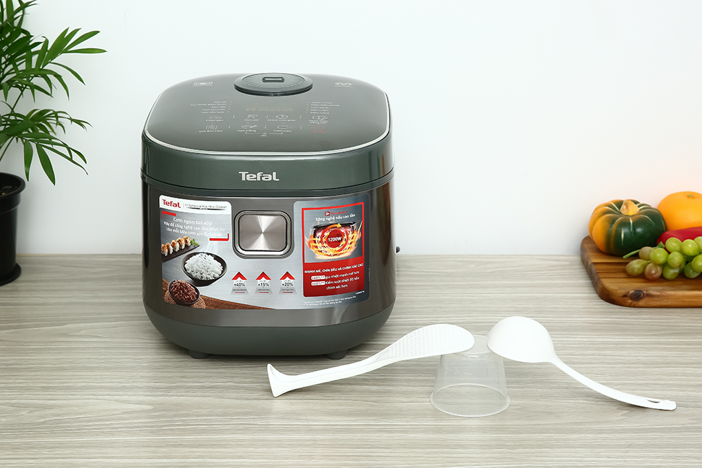 Nồi cơm cao tần Tefal 1.8 lít RK818A68 Màu Xám
