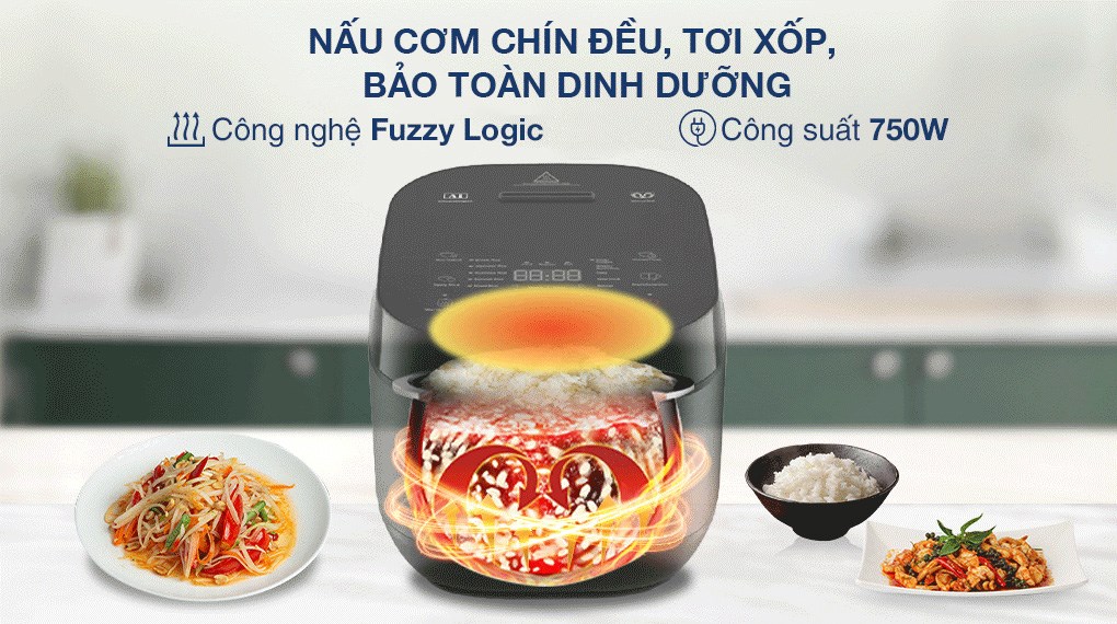 Nồi cơm điện tử Tefal 1.8 lít Delirice Plus RK776B68