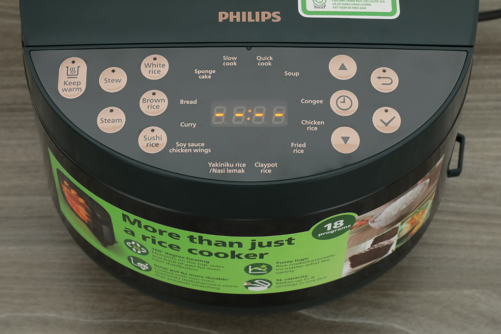 Nồi cơm điện tử Philips 1.8 lít HD4518/62 - Bảng điều khiển