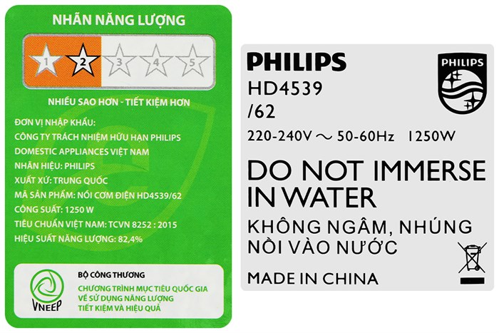 Nồi cơm cao tần Philips 1.5 lít HD4539/62 Màu Đen