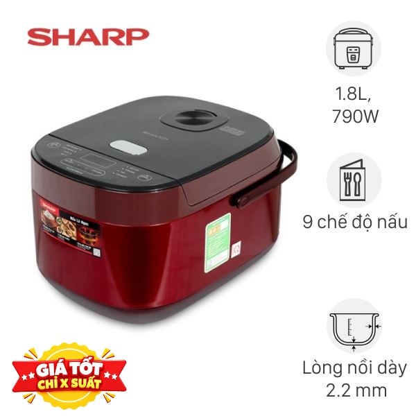 Nồi cơm điện tử Sharp 1.8 lít KS-COM194EV-RD