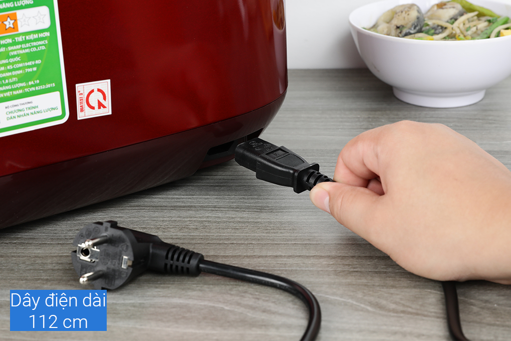 Nồi cơm điện tử Sharp 1.8 lít KS-COM194EV-RD Màu Đỏ đô