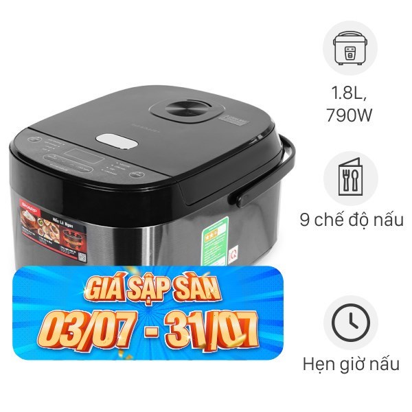 Nồi cơm điện tử Sharp 1.8 lít KS-COM194EV-BK