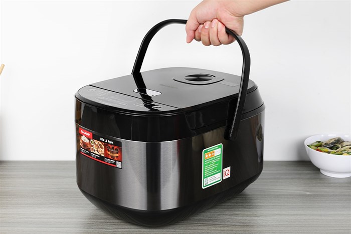 Nồi cơm điện tử Sharp 1.8 lít KS-COM194EV-BK Màu Đen - Xám