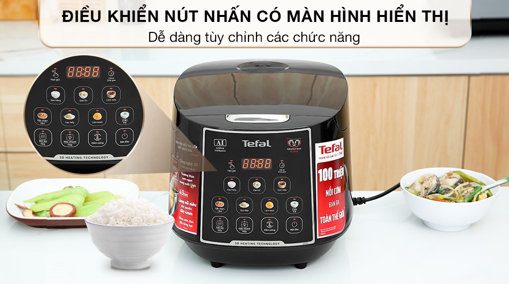Nồi cơm điện tử Tefal 1.8 lít RK737868