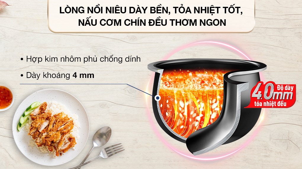 Nồi cơm điện tử Tefal 1.8 lít RK737868