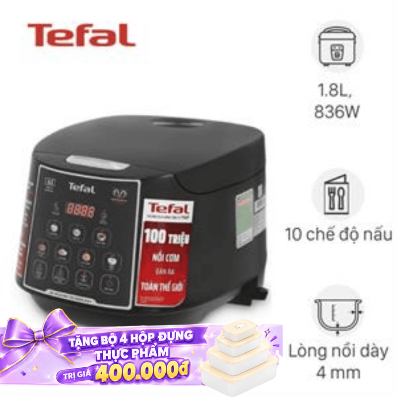 Nồi cơm điện tử Tefal 1.8 lít RK737868