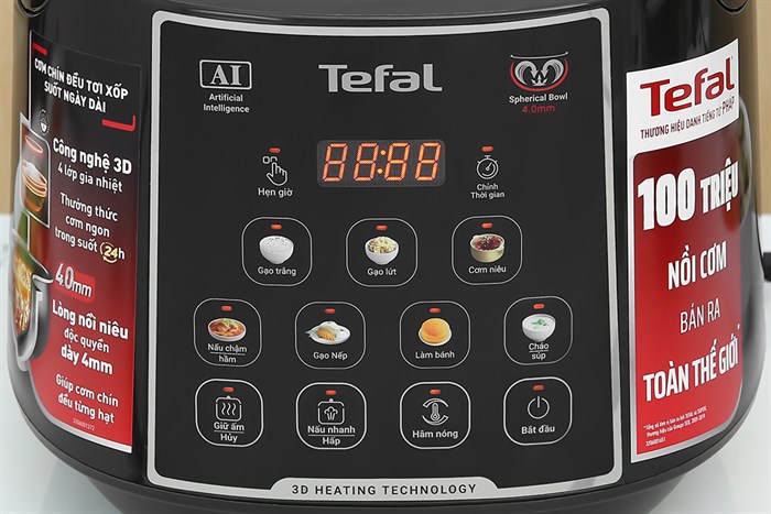 Nồi cơm điện tử Tefal 1.8 lít RK737868 Màu Đen