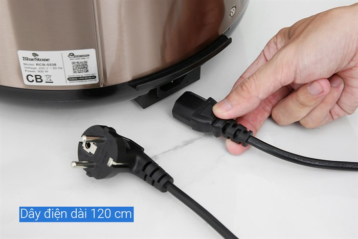 Nồi cơm nắp gài BlueStone 2.8 lít RCB-5538 Màu Đen - Vàng đồng