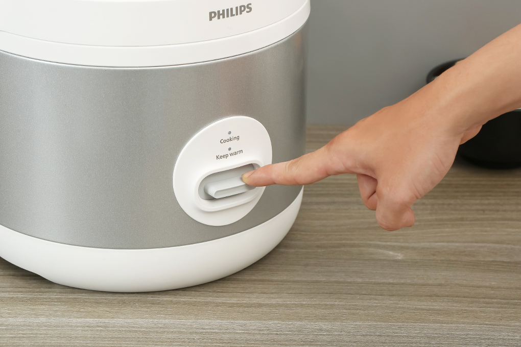Nồi cơm nắp gài Philips 1.8 lít HD3008/30 Màu Trắng - Xám