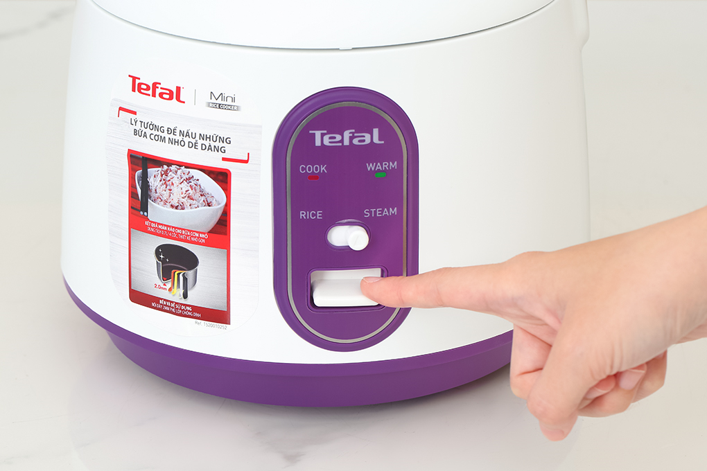 Nồi cơm nắp gài Tefal 0.7 lít RK224168 Màu Trắng - Tím