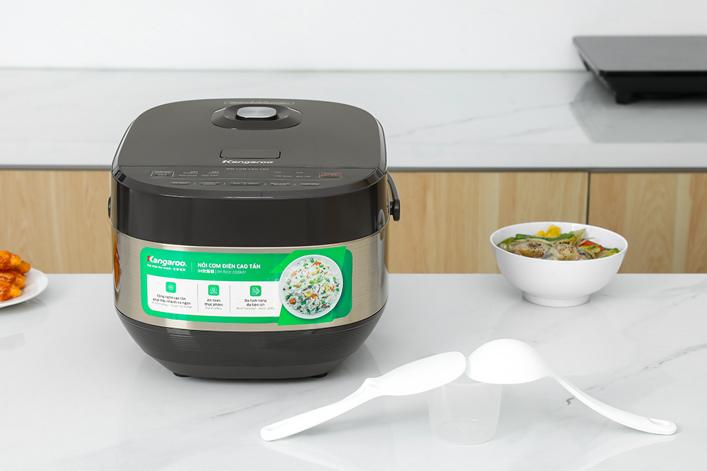 Nồi cơm cao tần Kangaroo 1.5 lít KG15RIH1 Màu Đen - Bạc