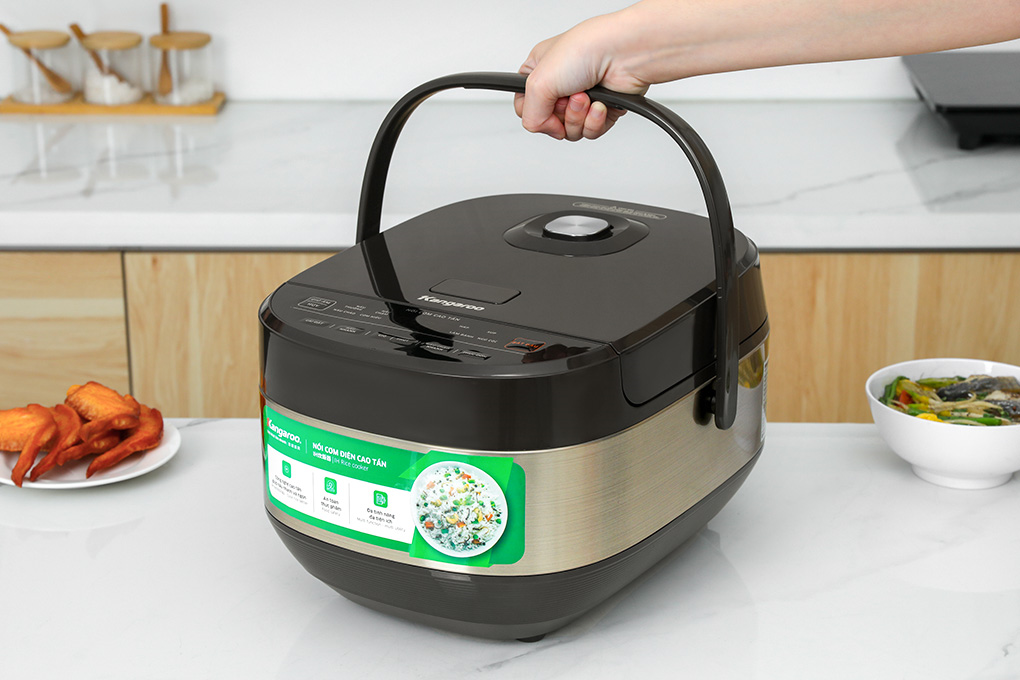 Nồi cơm cao tần Kangaroo 1.5 lít KG15RIH1 Màu Đen - Bạc