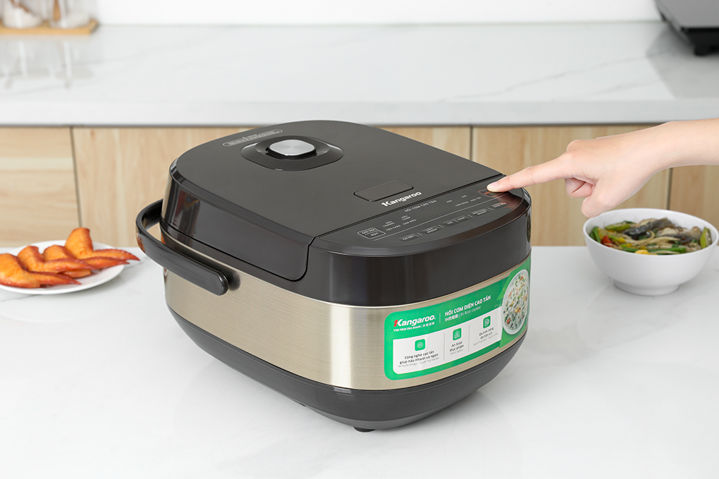 Nồi cơm cao tần Kangaroo 1.5 lít KG15RIH1 Màu Đen - Bạc